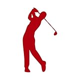 Golfspieler Aufkleber Golfer Golf Sport Autoaufkleber 12 cm (Rot)