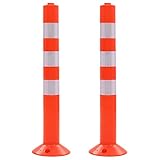 vidaXL 2x Absperrpfosten Kunststoff 75cm Parkpfosten Parkplatzsperre Poller