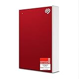 Seagate One Touch, tragbare externe Festplatte 5 TB, PC, Notebook & Mac, USB 3.0, Rot, inkl. 2 Jahre Rescue Service, Modellnr.: STKB1000404