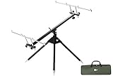 Zite Fishing Aluminum Rod-Pod Ruten-Halter 4 Ruten – Rutenständer Verstellbar mit Transporttasche zum Karpfen-Angeln