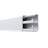 Habengut 6 m Sockelleiste aus PVC, mit integriertem Kabelkanal, Farbe: Weiß, Höhe: 50 mm (4 Stück Länge 1,5 m)
