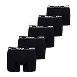 HEAD Herren 881500001 Boxershorts, 5er Pack, Schwarz, M