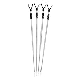 Arapaima Fishing Equipment® Edelstahl Rutenhalter 'stealhold' | Teleskop Rutenständer Set | 115 cm Rutenauflage | 4 Stück - Schwarz - 4 Stück