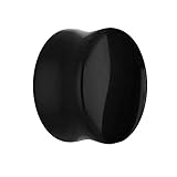 Treuheld® | 3mm Glas Ohr Plug/Flesh Tunnel | Schwarz | Double Flared | Ohne Gewinde | Damen und Herren | Hautfreundlich & Antiallergen