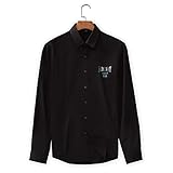 Capabes Herrenmode Slim Fit Langarm-Businesshemd, Basic Simple Print Slim Reap Single Breasted Work Office Freizeithemd 3XL