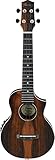IBANEZ Elektroakustik Konzert Ukulele aus Macassar Ebenholz mit Cutaway - Dark Brown Open Pore (UEW13MEE-DBO)
