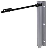 Gedotec Türschließer Innentür Stangen-Türschließer mit Feder | Edelstahl Türfeder verstellbar | Türgewicht bis 40 kg | 1 Stück - Metall Automatik Feder-Schließer silber inkl. Befestigungsmaterial