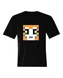 StampyLongNose T-Shirt, Motiv: verpixelte Katze, für Jungen und Mädchen von 7–14 Jahren Mehrfarbig Schwarz