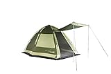 Lumaland Where Tomorrow Familienzelt 4-Personen Zelt mit Sonnendach - 340x280x185 cm - Pop Up Wurfzelt - ideal für Camping Festival etc. - wasserdicht, robust, Quick-Up-System Grün