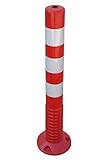 SNS SAFETY LTD Verstärkte Kunststoffpfosten 75 cm, mit Reflektierenden, für die Verkehrssicherheit, aus Flexiblen Polyurethan, Rot (1 Stück)