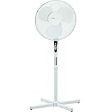 Standventilator Höhenverstellbar Ventilator 40 cm Standlüfter Weiß (Oszillierung, 4 Stufen, 45 Watt, Windmaschine, Leise, Höhe 125 cm)