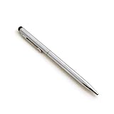 System-S 2 in 1 Stylus Stift Touch Pen kapazitiver Bildschirm Eingabe Stift und Kugelschreiber Silber für Smartphone, Touchscreen Handy, Tablet PC, PDA