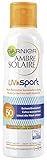Garnier Ambre Solaire UV Sport Resistentes Sonnenschutz-Spray 50 LSF, Sonnencreme, Outdoor Sonnenspray für Sportler, 200 ml