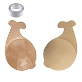 Jennary Klebe BH Push Up,Unsichtbarer Brust Lift Up Adhesive Nippel Cover Bra für Trägerloser Rückenfrei Abendkleider Beige (A/B, Beige(1 Pair))