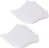 YouShow Sneaker Socken Herren Damen 10 Paar Kurze Halbsocken Quarter Baumwolle Unisex(47-50,Weiß)