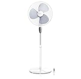 Brandson - Standventilator mit Fernbedienung - Standlüfter leise - Ventilator höhenverstellbar - mobiler Lüfter - Neigungswinkel verstellbar - 3 Verschiedene Geschwindigkeitsstufen