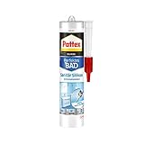 Pattex Perfektes Bad Sanitär Silikon, wasserfestes und schimmelresistentes Silikon für Bad und Küche, langlebige Dichtmasse für Fugen und Übergänge, weiß, 1 x 300 ml Kartusche