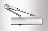 Geze Türschließer TS4000V mit Feststellgestänge und Montageplatte Silber