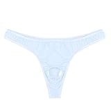 Roroyi Herren Hohle Shorts Slips G-String,Tanga Transparent Bikini Slips durch die Penis und Hoden Penis Loch vorn Männliches Symbol