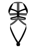Agoky Herren Brust Harness Riemenbody Körper Geschirr Männer String Bodysuit Mit Penis Ring Cockring Fetisch Einstellbar Schwarz E OneSize