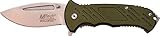 MTech USA Taschenmesser MT-A875 Serie, Messer ALU STREIFEN OPTIK Griff GRÜN, scharfes Jagdmesser, Outdoormesser 8,89 cm ROSTFREI Klinge, Klappmesser für Angeln/ Jagd