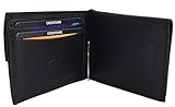 Rind-Nappa Leder Geldbörse / Geldbeutel / Portemonnaie / Portmonaise / Geldtasche / Portmonee mit Geldklammer und seperaten Kartenfächern mit RFID & NFC Schutz in Schwarz