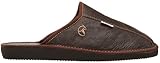 Estro Hausschuhe Herren Leder Herrenhausschuhe - Hausschuh Männer Pantoffel Pantoffeln Pantoletten Slipper Mann Warm Rust (Braun, Numeric_42)