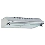 NEG Dunstabzugshaube NEG15-ATRS+ (silber) Edelstahl-Unterbau-Haube mit Doppelmotor (Abluft/Umluft) und LED-Beleuchtung (60cm) Unterschrank- oder Wandanschluss