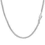 PROSTEEL Herren 3mm Weizenkette Halskette Edelstahl Simpel Gliederkette 46cm Kettelänge, Silber