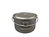 Jolmo Lander Titan Topf mit Henkel Camping Topf ultraleicht Titan Topf 800ml
