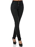 Daleus Damen High-Waist Jeanshose Skinny Stretch DA 15842 Schwarz L / 40