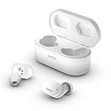 Belkin SoundForm True Wireless In-Ear-Kopfhörer (Bluetooth-Ohrhörer für iPhone, Geräte von Samsung und Google, Touchbedienung, Ladecase, 24 Std. Abspielzeit, Geräuschisolierung, schweißfest) – Weiß
