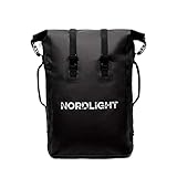 Nordlight Drybag 35 L Roll Top - (Schwarz) mit gepolstertem Tragegurt, Dry Bag Rucksack für Wassersport, Fahrrad Rucksack, Kurierrucksack, Trekking, Angeln