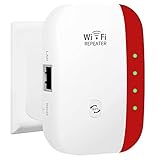 BeWlaner WLAN Repeater, WLAN Verstärker 300Mbit/s 2,4GHz WiFi Range Extender, Fast-Ethernet Port, WPS Taste, EU Stecker, Mini WLAN Verstaerker Receiver Kompatibel mit Allen WLAN Geräte