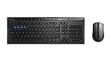 Rapoo 8200M drahtloses optisches Multimodus-Kombi-Set mit Tastatur und Maus, HD-Sensor mit 1.600 DPI, schwarz