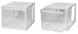 Kreher 2 Stück Schubladenboxen mit Nutzvolumen 50 Liter pro Box. Passend für z.B. Pullover, Shirts, Hosen, Papier, etc.Maße pro Box: 39,6 x 52 x 33,9 cm