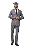 Suitmeister 20s Gangster Halloween Fasching Herren Anzug – Full Set: Includes Jacket, Pants and Tie