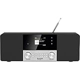 TechniSat DIGITRADIO 4 C - Stereo Digital-Radio (DAB+, UKW, Farbdisplay, Bluetooth-Audiostreaming, Kopfhöreranschluss, AUX-Eingang, Radiowecker, OLED Display, 20 Watt RMS, Elac Lautsprecher) schwarz