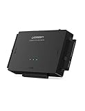 UGREEN USB 3.0 zu IDE Docking Station SATA auf USB 3 Konverter mit Netzschalter 2,5'' und 3,5'' SATA HDD und IDE HDD Adapter unterstützt CD/DVD Laufwerke Festplatten Lesegerät für extern SSD/HDD