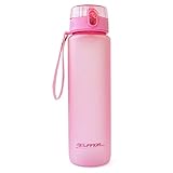 MELIANDA MA-7350 Trinkflasche Wasserflasche 1000ml Nylon Handschlaufe (Pink)