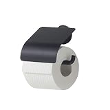 Tiger Urban Toilettenpapierhalter mit Deckel, schwenkbar, Farbe: Schwarz, mit austauschbaren Dekor-Ringen zur individuellen Gestaltung