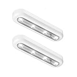 Schrankleuchten Touch-Licht, 4 LED-Touch-Tap-Leuchte, OxyLED-Stick-on überall Push-Light, kabellose Touch-Sensor LED-Nachtlicht, Treppenlichter, Light Panel kann 180 ° gedreht werden (2 Pack, weiß, batteriebetrieben)