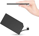 TNTOR 5000mAh Ultra Slim Power Bank mit Eingebautes Ladekabel[FürApple], nur 6mm Tragbar Externe Akkus.(für iPhone Version)