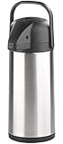 Rosenstein & Söhne Kaffeekanne: Doppelwandige Vakuum-Isolierkanne mit Pumpsystem, Edelstahl, 3 Liter (Pumpkannen)