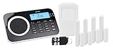 OLYMPIA Protect 9761 GSM Haus Alarm Alarmanlagen-Set mit 4 Tür-/Fensterkontakten 1 Bewegungselder und Fernbedienung, Schwarz