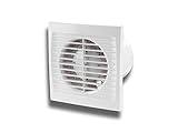 Wandventilator Abluftventilator Badezimmerlüfter Badlüfter Wandlüfter SILENT pro mit Kugellager System Ø 100, Funktion Nachlaufrelais, Feuchtigkeitssensor