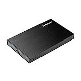 Salcar Aluminium 2,5 Zoll Externes Festplattengehäuse für 9.5mm 7mm 2.5 Zoll HDD SSD Case Gehäuse mit SATA 3 USB 3.0 Kabel Unterstützung UASP (Schwarz)