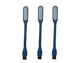 3 Stück USB LED Lampe Leselampe (Blau)