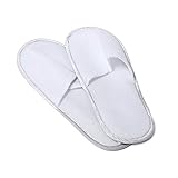 kakakooo 10 Paar Einweg-Hausschuhe, Unisex, 11 Zoll, tragbar, Spa, dick, weich, Rutschfest, Einheitsgröße, Weiß