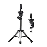 Puppenkopfständer für Übungskopf Anself Einstellbar Trainingsköpfe für Friseure Übungskopf Ständer Mannequin Kopf Halter Arbeitsständer mit Tischhalter Tischklammer Clip Stütze